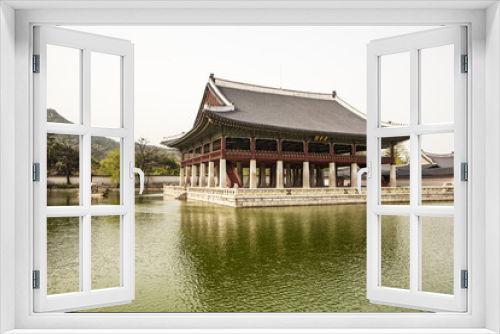 Fototapeta Naklejka Na Ścianę Okno 3D - The Gyeonghoeru Pavilion