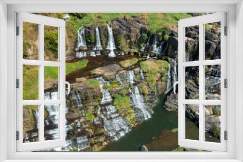 Fototapeta Naklejka Na Ścianę Okno 3D - Aerial view of Pongour waterfall in Vietnam