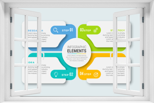 Business infographic template design icons 4 options or steps