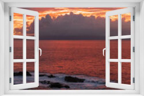 Fototapeta Naklejka Na Ścianę Okno 3D - Sunset over the ocean and La Gomera island, one of Spain's Canary Islands
