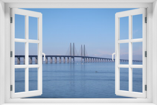 Fototapeta Naklejka Na Ścianę Okno 3D - The Öresund Bridge via the Baltic Sea Connection from Sweden to Denmark
