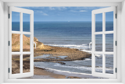 Fototapeta Naklejka Na Ścianę Okno 3D - Cayton bay beach Scarborough England