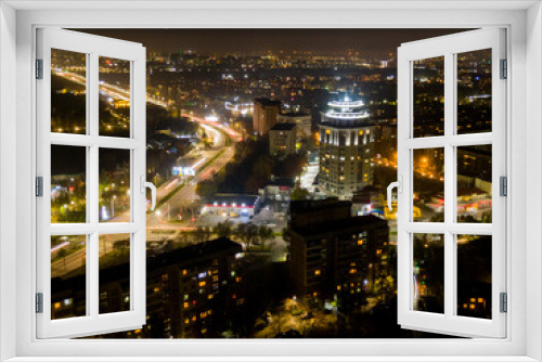 Fototapeta Naklejka Na Ścianę Okno 3D - Aerial view of Bishkek city at night