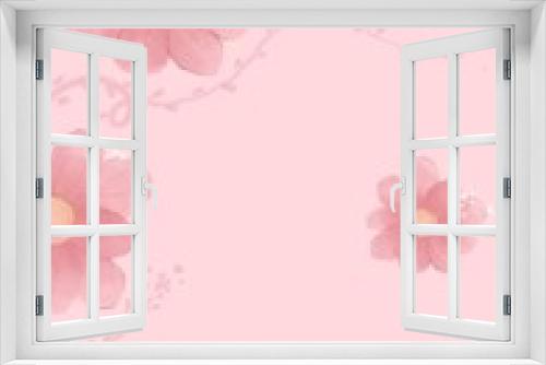 Fototapeta Naklejka Na Ścianę Okno 3D - Pink flowers watercolor style wallpaper abstract background 