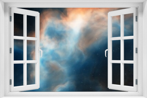 Fototapeta Naklejka Na Ścianę Okno 3D - nebula gas cloud in deep outer space
