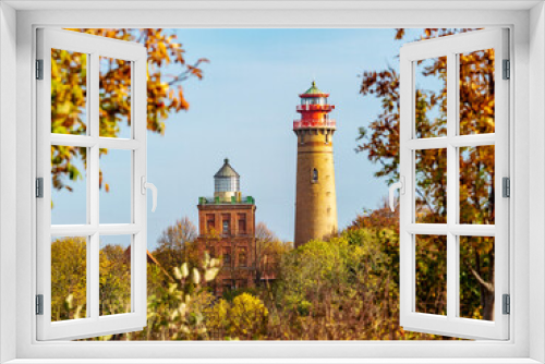 Fototapeta Naklejka Na Ścianę Okno 3D - View to Cape Arkona lighthouse at Baltic Sea on Rugen Island, Germany