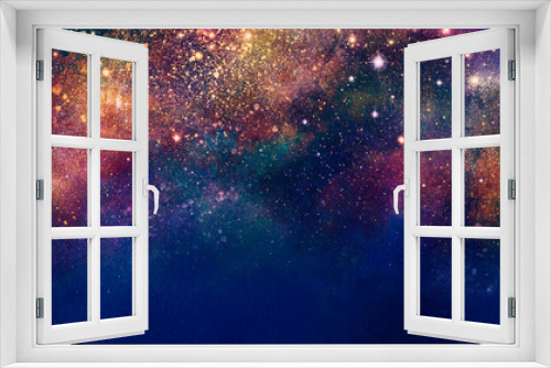 Fototapeta Naklejka Na Ścianę Okno 3D - 宇宙のような夜空のアブストラクト背景イラスト, 星空, ギャラクシー, 抽象画, イメージ