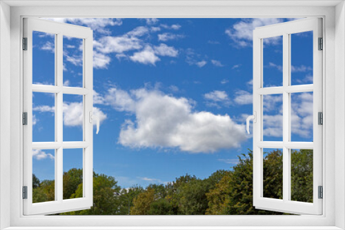 Fototapeta Naklejka Na Ścianę Okno 3D - panorama of the sky and clouds on a sunny day, the natural state of the weather.