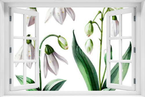 Fototapeta Naklejka Na Ścianę Okno 3D - set vector illustration of spring flower isolate on white background
