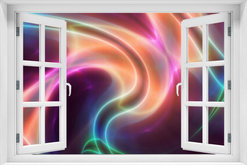 Fototapeta Naklejka Na Ścianę Okno 3D - background neon line wave illustration