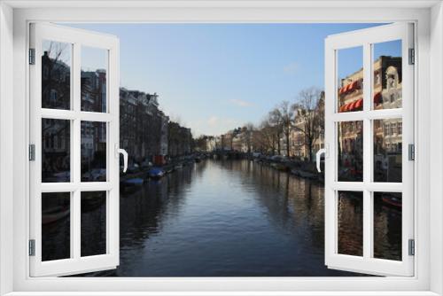 Fototapeta Naklejka Na Ścianę Okno 3D - Amsterdam canals and buildings