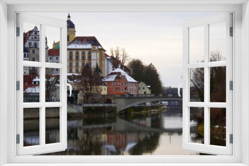 Fototapeta Naklejka Na Ścianę Okno 3D - Bavarian riverside architectural landscape, Germany