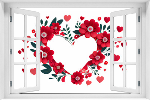 vector illustration of frame background with heart spring concept