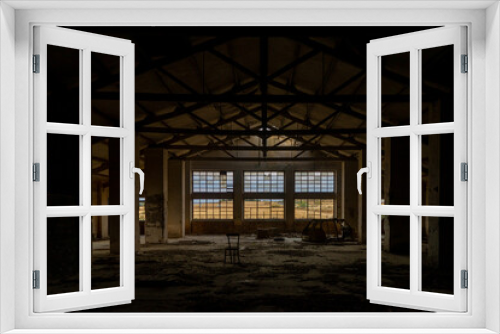 Fototapeta Naklejka Na Ścianę Okno 3D - old abandoned industrial building (workshop)