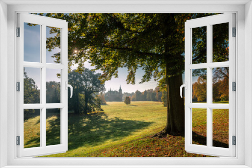 Fototapeta Naklejka Na Ścianę Okno 3D - Schlosspark Bad Muskau im Herbst