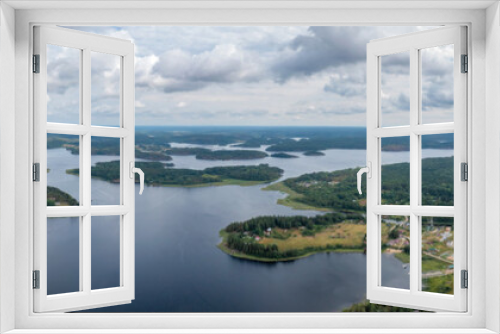 Fototapeta Naklejka Na Ścianę Okno 3D - Panorama of Karelian nature of Russia, lakes and forests