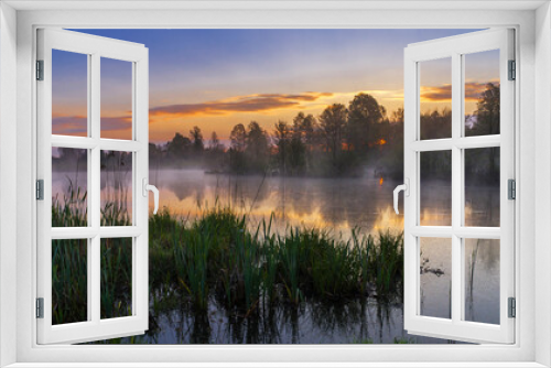 Fototapeta Naklejka Na Ścianę Okno 3D - sunrise on the lake