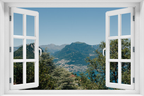Fototapeta Naklejka Na Ścianę Okno 3D - Lake and mountain view at Parco San Grato