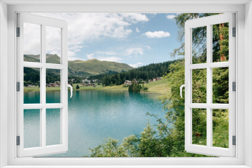 Fototapeta Naklejka Na Ścianę Okno 3D - Lakeview in Davos in Switzerland