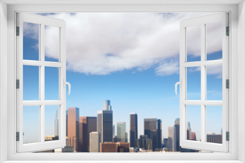 Fototapeta Naklejka Na Ścianę Okno 3D - Downtown LA Los Angeles skyline California