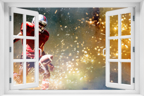 Fototapeta Naklejka Na Ścianę Okno 3D - Composite image of american football player