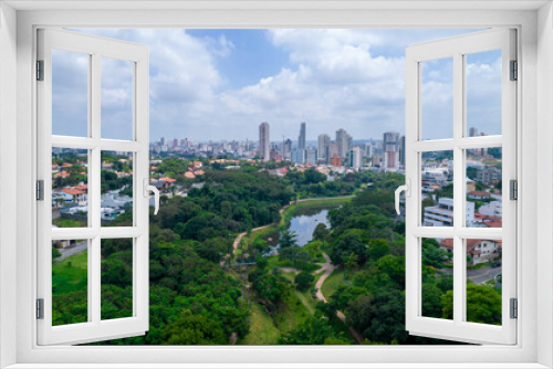 Fototapeta Naklejka Na Ścianę Okno 3D - Aerial view of Campolim neighborhood in Sorocaba, Brazil