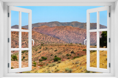 Fototapeta Naklejka Na Ścianę Okno 3D - Beautiful desert landscapes of mountainous Morocco on a sunny day.