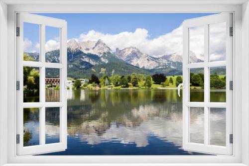 Fototapeta Naklejka Na Ścianę Okno 3D - Blick über den Saalfelder See