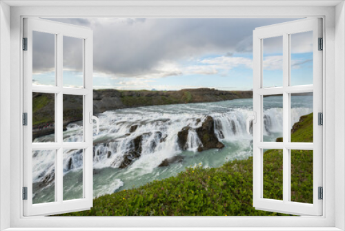Fototapeta Naklejka Na Ścianę Okno 3D - Majestic Gulfoss waterfall during summer in Iceland