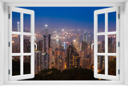 Fototapeta Naklejka Na Ścianę Okno 3D - Cityscape from The Peak @ Hong Kong