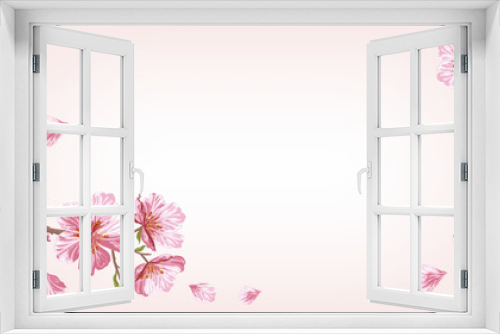 Fototapeta Naklejka Na Ścianę Okno 3D - Pink sakura flying petals background