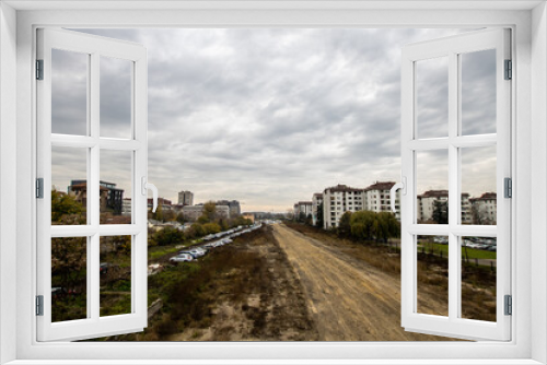 Fototapeta Naklejka Na Ścianę Okno 3D - Belgrade suburb panorama in Serbia. isolated areas without people
