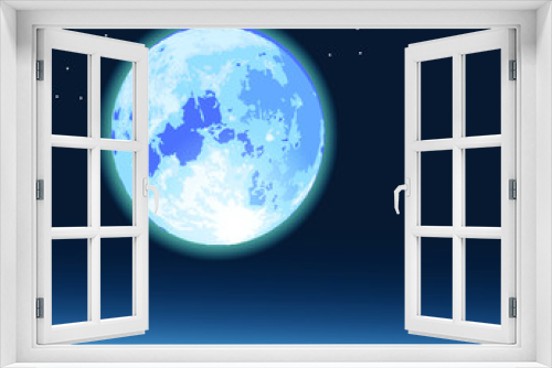 Fototapeta Naklejka Na Ścianę Okno 3D - full moon night