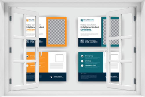 Medical post card design template