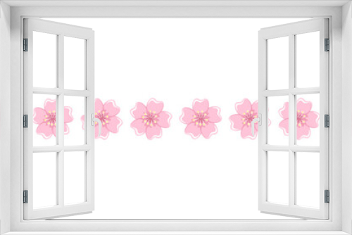 Fototapeta Naklejka Na Ścianę Okno 3D - Cherry Blossom Divider Illustration. Spring Floral Border Design Element.