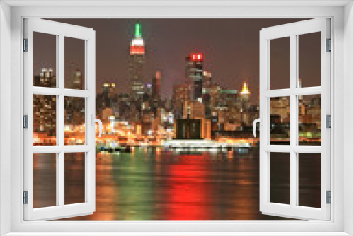 Fototapeta Naklejka Na Ścianę Okno 3D - Manhattan Skyline at Christmas Eve