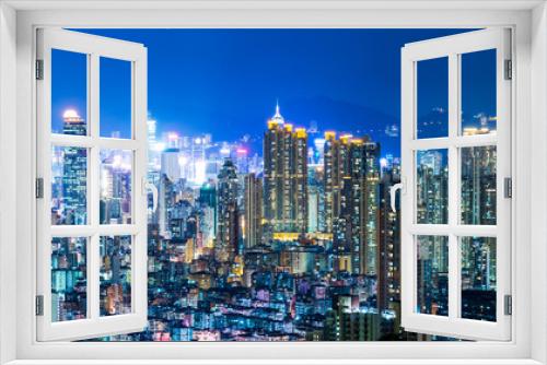 Fototapeta Naklejka Na Ścianę Okno 3D - Urban cityscape in Hong Kong