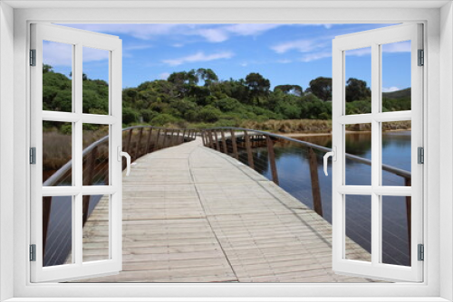 Fototapeta Naklejka Na Ścianę Okno 3D - Bridge over Tidal River, Wilsons Promontory, Gippsland, Victoria, Australia.