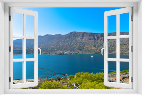 Fototapeta Naklejka Na Ścianę Okno 3D - Blick von der Insel Spinalonga (Kalydon) auf Elounda, Agios Nikolaos, Kreta (Griechenland)