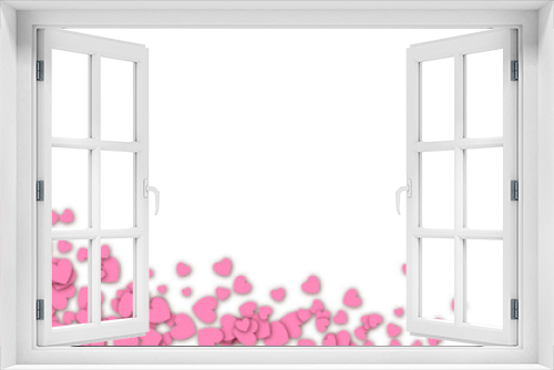 Fototapeta Naklejka Na Ścianę Okno 3D - Love valentine background with pink petals of hearts on transparent background. Vector banner, postcard, background.The 14th of February. PNG image	
