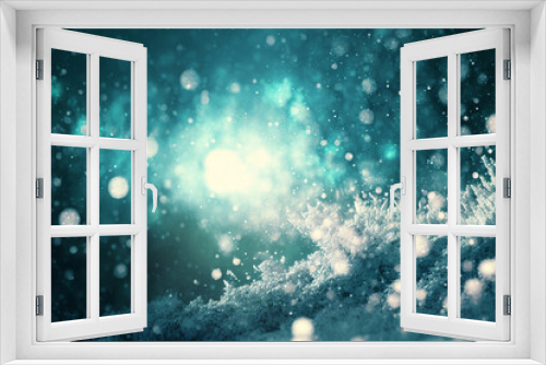 Blue and Teal Snow Shimmering Background, Desktop, Wallpaper