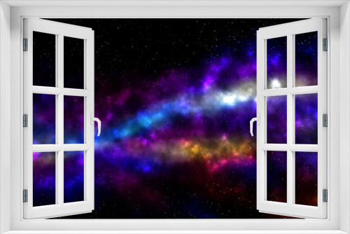 Fototapeta Naklejka Na Ścianę Okno 3D - Starfield. Space abstract background with nebula and shining stars. The infinite universe and starry night. Colorful milky way with the cosmos particle and the stardust. Mystic colorful galaxy