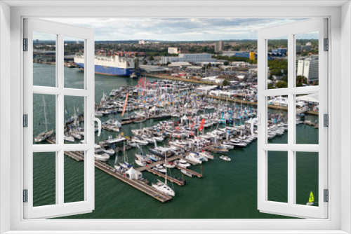 Fototapeta Naklejka Na Ścianę Okno 3D - Southampton Boat Show, drone shot of the site. Aerial View, Drone Shot. Mini 3 Pro
