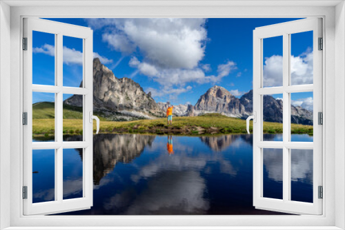 Fototapeta Naklejka Na Ścianę Okno 3D - Vista riflessa dal Passo Giau, Dolomiti.