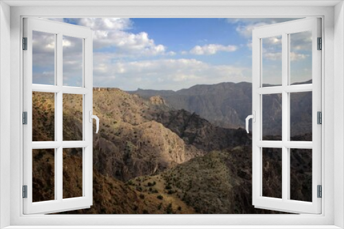Fototapeta Naklejka Na Ścianę Okno 3D - Jebel Akhdar mountain range view by morning, Oman