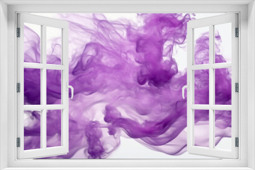 Moving violet flames and smoke on a white background. Illustration Generative AI