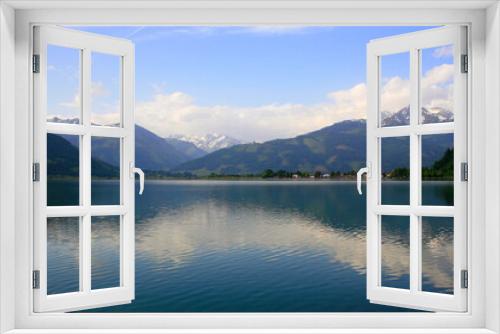 Fototapeta Naklejka Na Ścianę Okno 3D - Zell am See and blue lake idyllic landscape in Carinthia, Austria