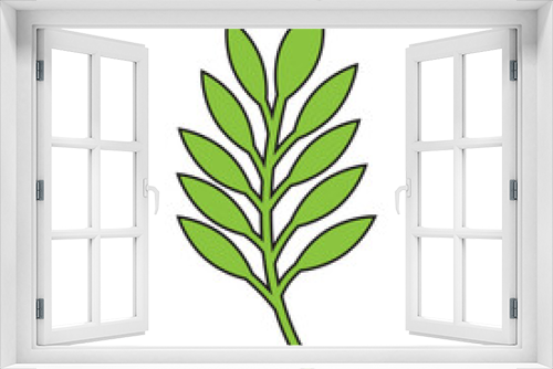 Fototapeta Naklejka Na Ścianę Okno 3D - Green leaves Botanical logo vector and symbol design