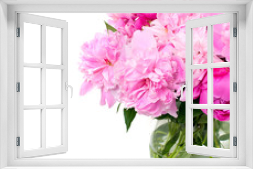 Fototapeta Naklejka Na Ścianę Okno 3D - peonies in a glass vase