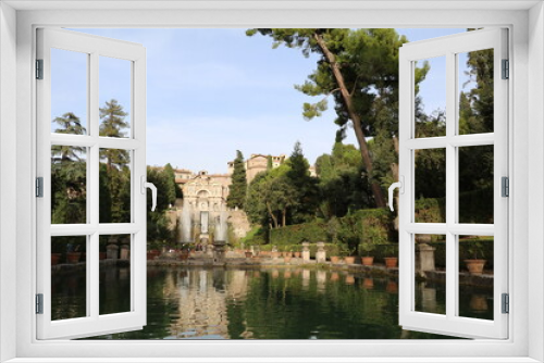 Fototapeta Naklejka Na Ścianę Okno 3D - Water fountain in park Villa d'Este in Tivoli, Lazio Italy